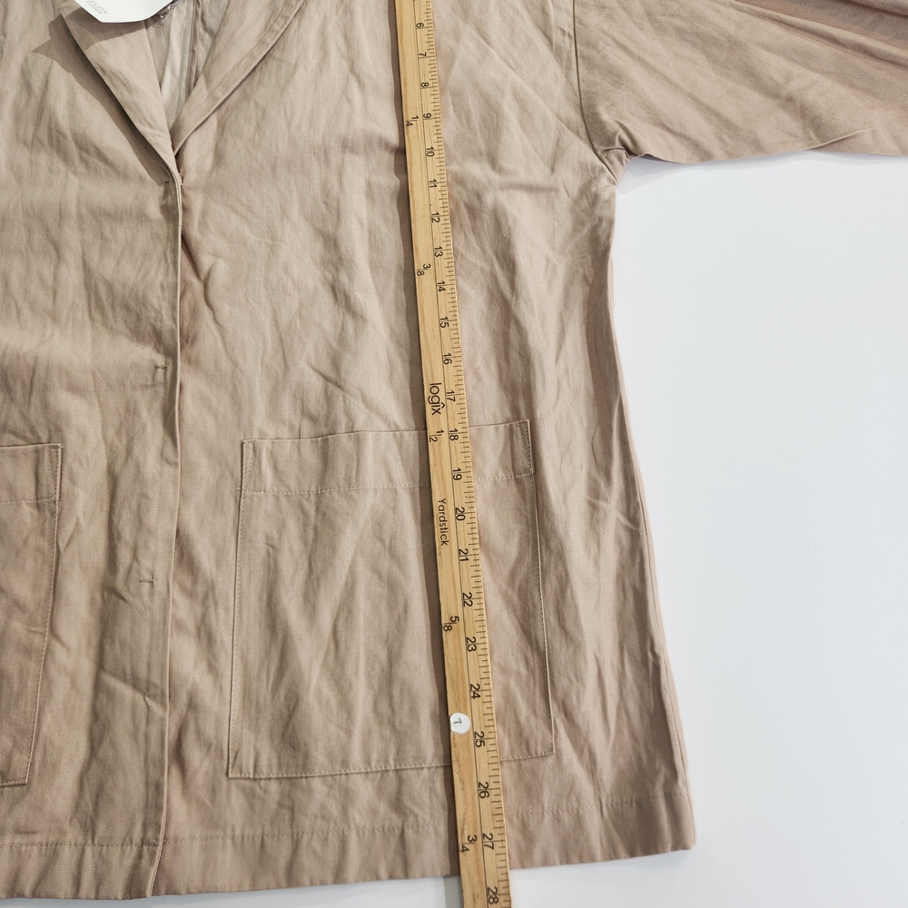 Eileen Fisher Women's Size L Oversized jacket Tan Organic Cotton Blend 01 - Picture 5 of 14